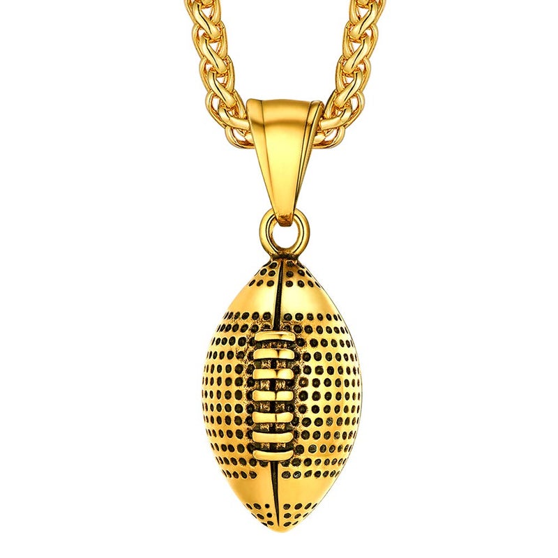 PROSTEEL Gold Plated Soccer American Football Necklaces Stainless Steel Pendant Chain Men Sport Fan Jewelry Soccer Charm Necklace - Image 1